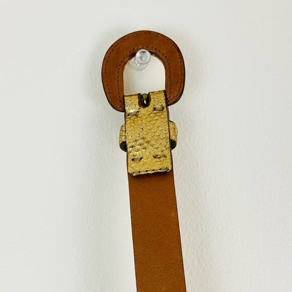 Ralph Lauren Belt Snakeskin Gold Waist Made in Italy Size Small main image 15